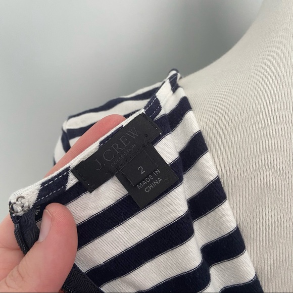 J.Crew Collection Navy & White Striped Maxi Dress - Picture 8 of 10